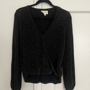 ANTHRO BLACK/GOLD BLOUSE